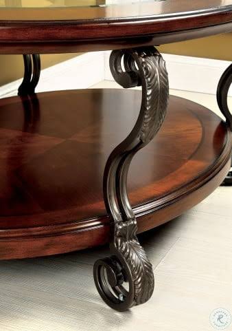 Furniture of America End Table May Brown Cherry