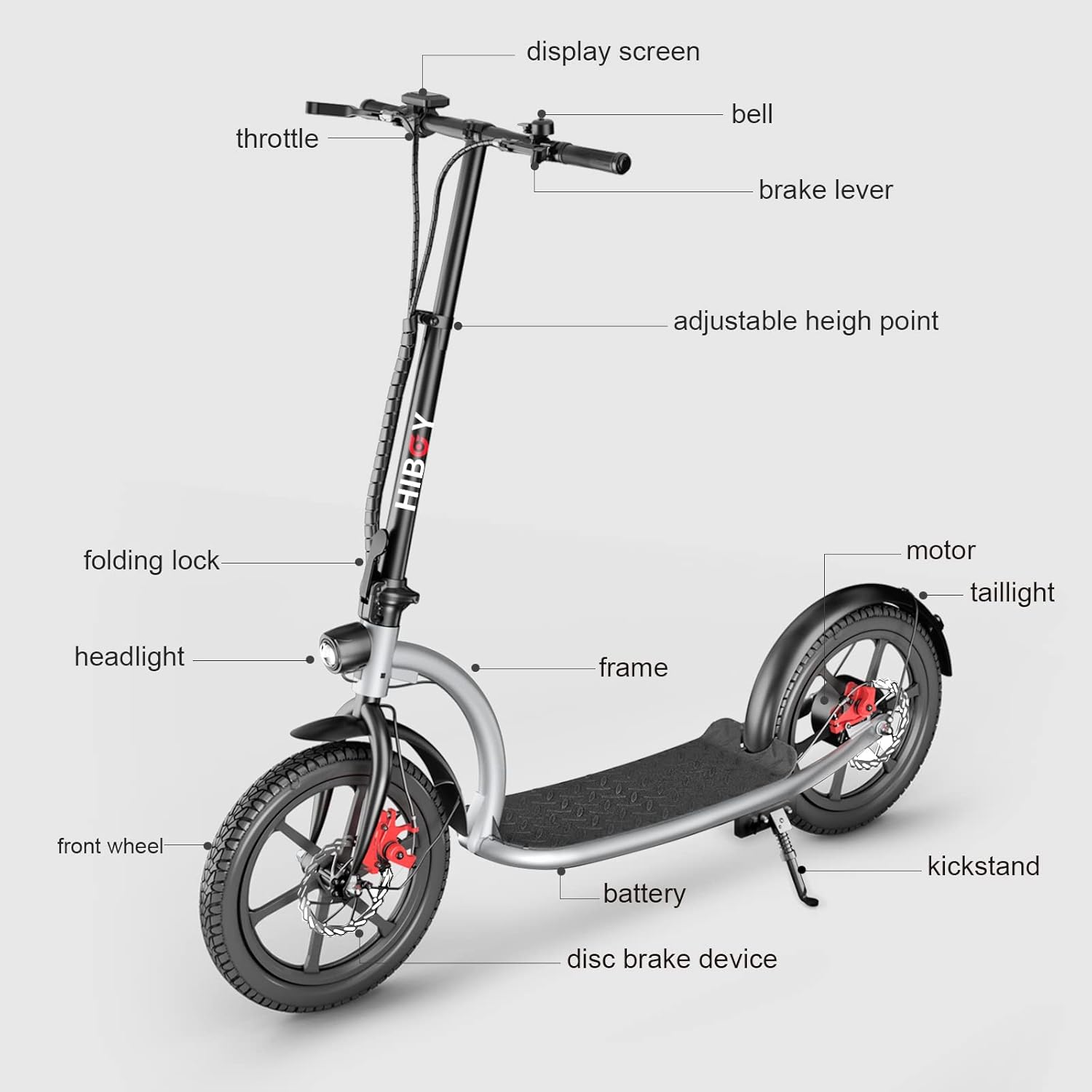 Hiboy VE1 PRO Electric Scooter - Electric Scooter for Adults - 16" Pneumatic Tires - 31 Miles Long Range & 23Mph Folding Commuter Electric Scooter