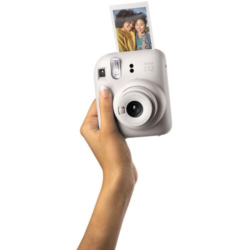 Fujifilm Instax Mini 12 Instant Camera Pastel Blue with 40 Sheets Fujifilm Instax Mini Film Bundle, Sunshine Photo Microfiber Cleaning Cloth Included