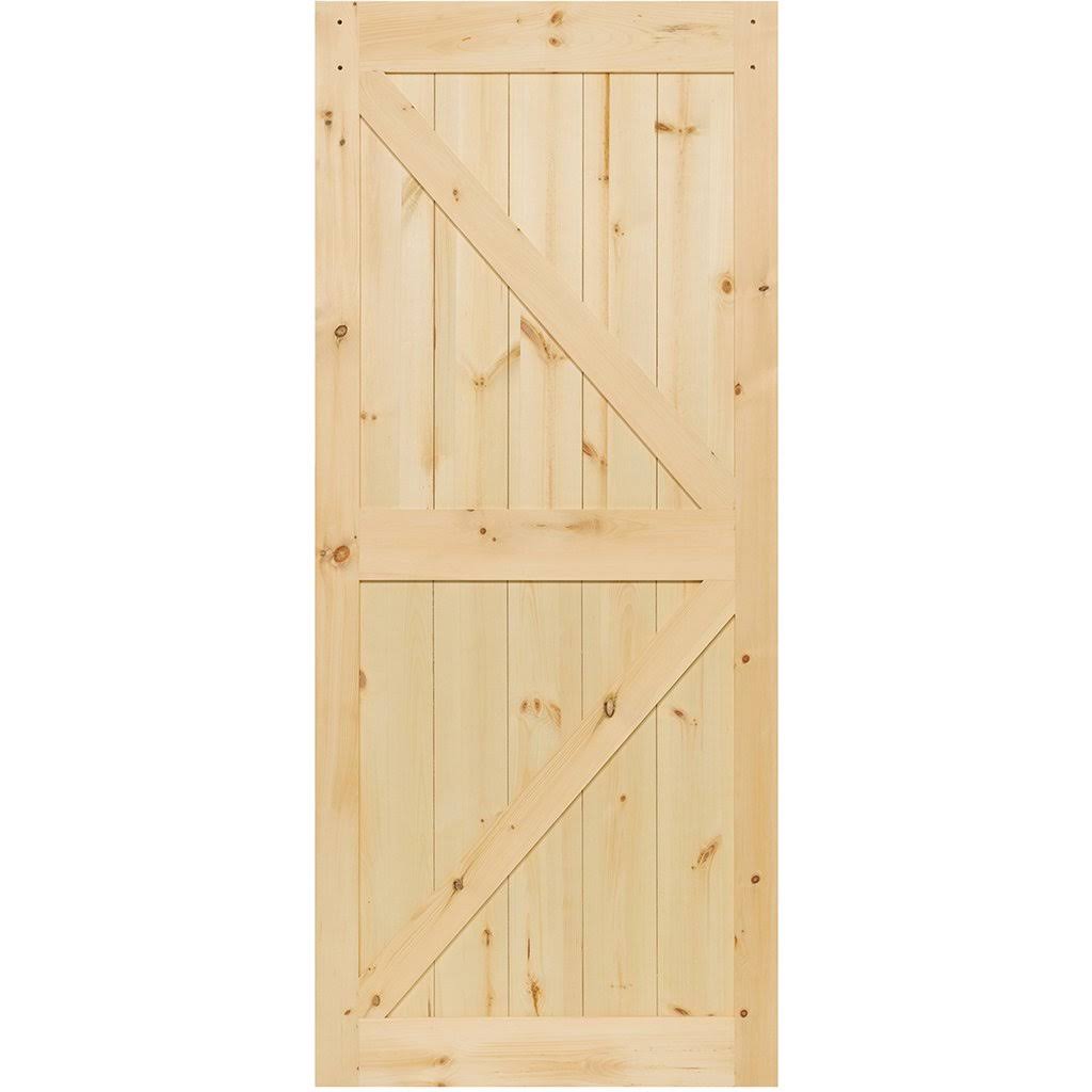 Kimberly Bay 24 in. x 84 in. Solid Pine Unfinished Wood K-Rail Barn Door Slab