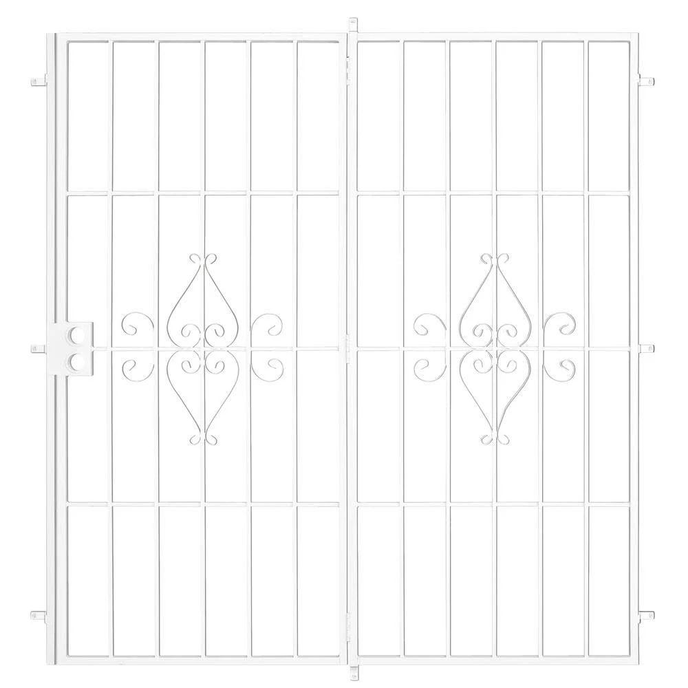 Unique Home Designs Su Casa 60 in. x 80 in. White Projection Mount Outswing Steel Patio Security Door with No Screen