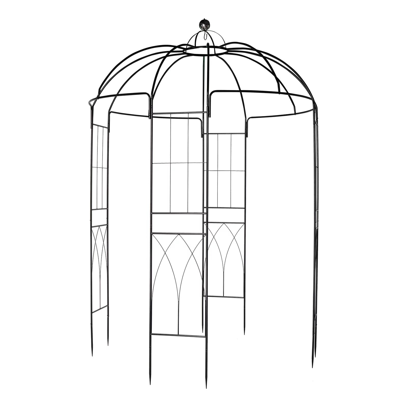 Outdoor Trellis Planter, Garden Arbors for Climbing Plants, Black Arch Trellis with Stakes, Climbing Plants Arbor Party Decoration Decor