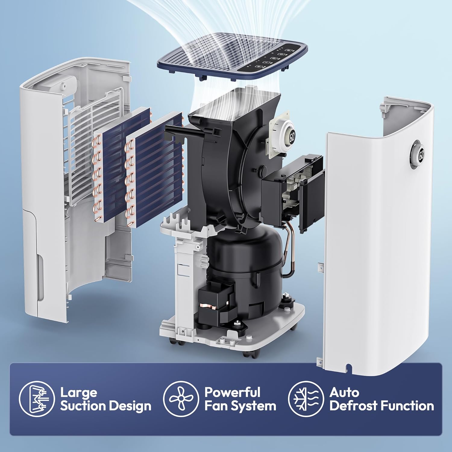 2000 Sq Ft 30 Pints Dehumidifiers for Large Room, Basements, Home, Bathroom, Bedroom, with Auto or Manual Drainage | 36db Industry Leading Noise Reducing | Air Filter, Three Operation Modes,