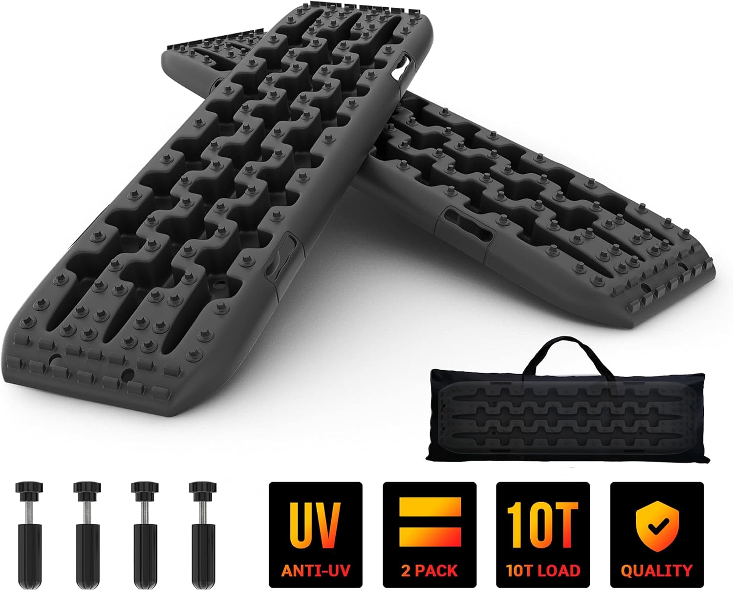 PLIOSAUR Recovery Traction Boards Off-Road Truck, Cars, Sand, Snow, Mud,4X4 Recovery Traction Mats for Tire Traction Track Tool & Vehicle