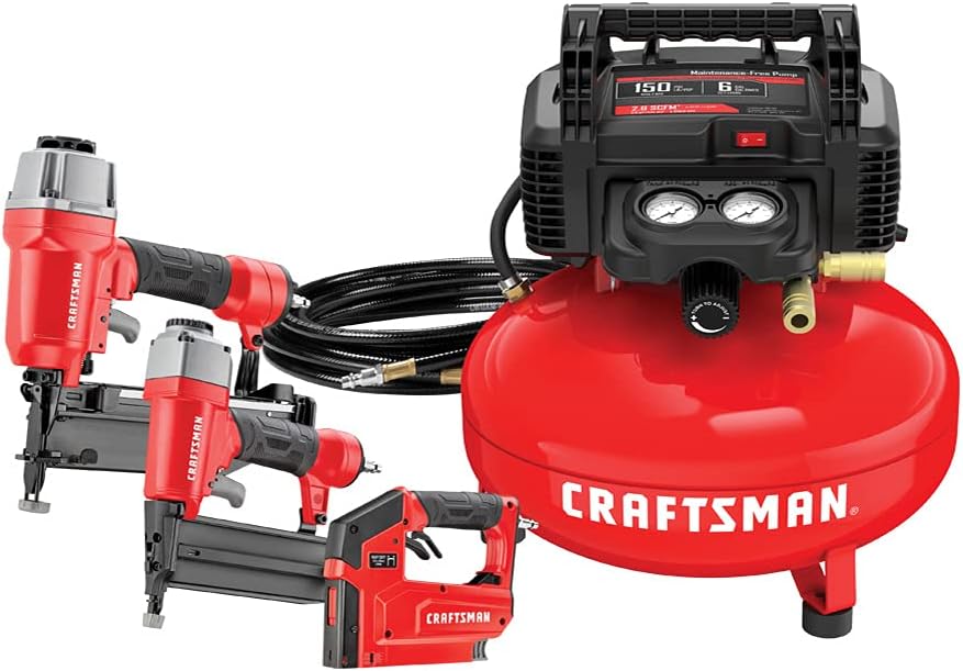 CRAFTSMAN Air Compressor, 6 Gallon, Pancake, Oil-Free with 13 Piece Accessory Kit (CMEC6150K)