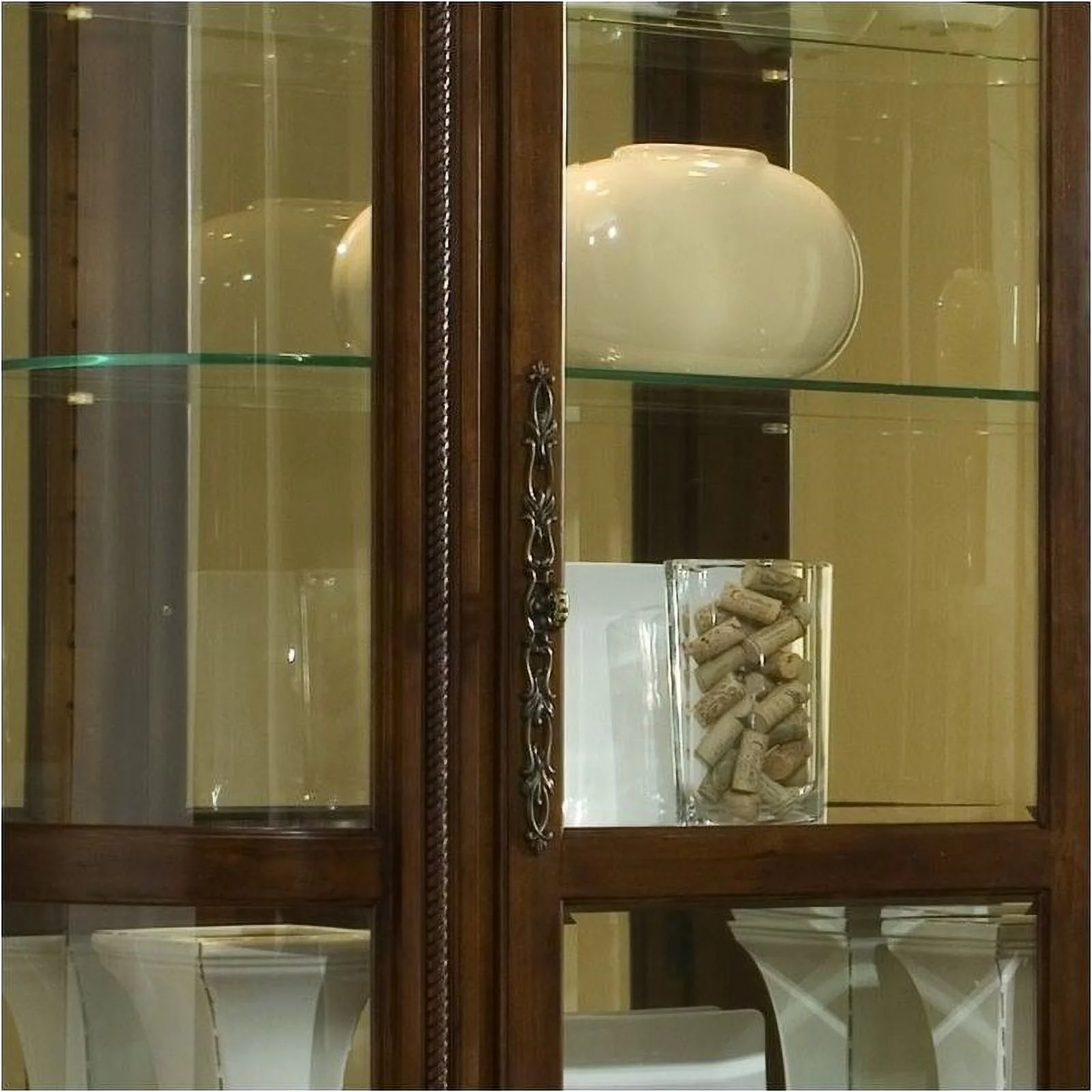 Bowery Hill Curved End Curio Cabinet
