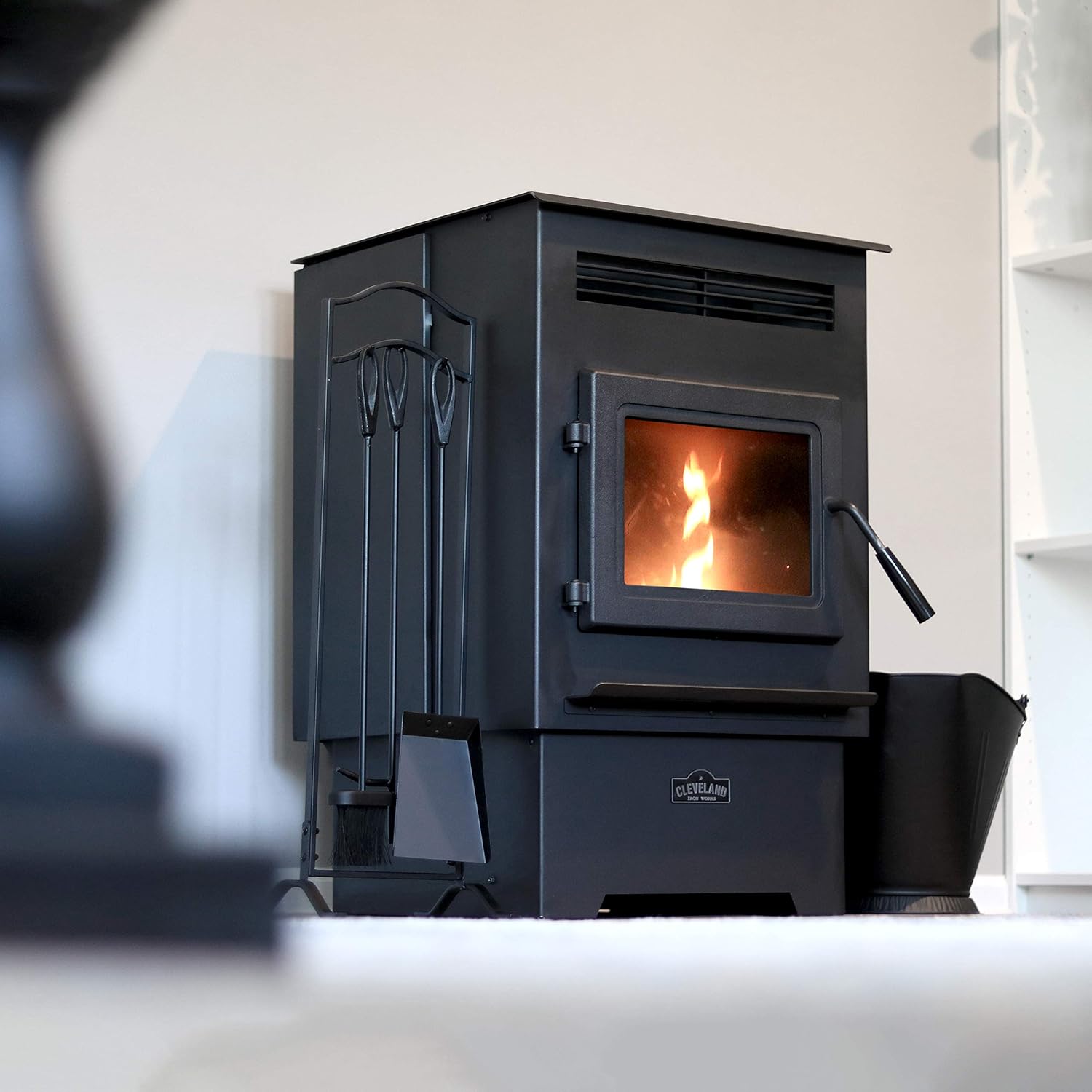 PS60W-CIW Medium Pellet Stove, WiFi Enabled, One Size, Black