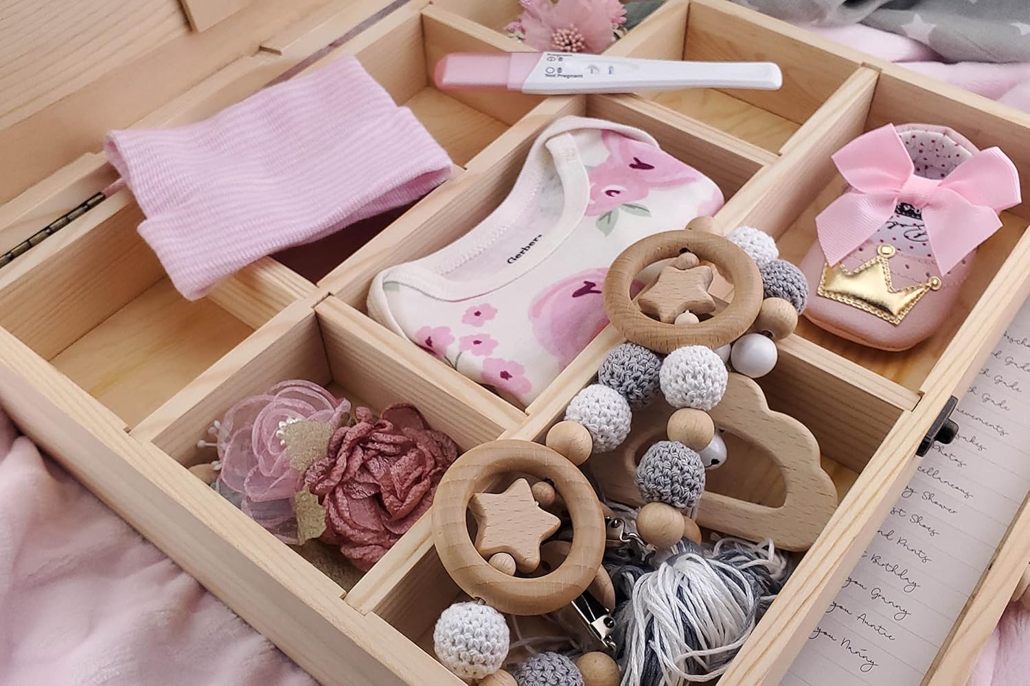 Baby Keepsake Box Keepsake Box, Baby Milestone Cards, New Baby Storage Birth Organizer, Save Your Girl or Boy First Year Baby Memory Pack of 2