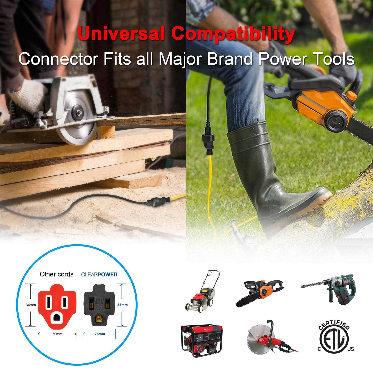 Clear Power 12/3 SJTW Heavy Duty Outdoor Extension Cord - Shop Hardware Tools Online Store