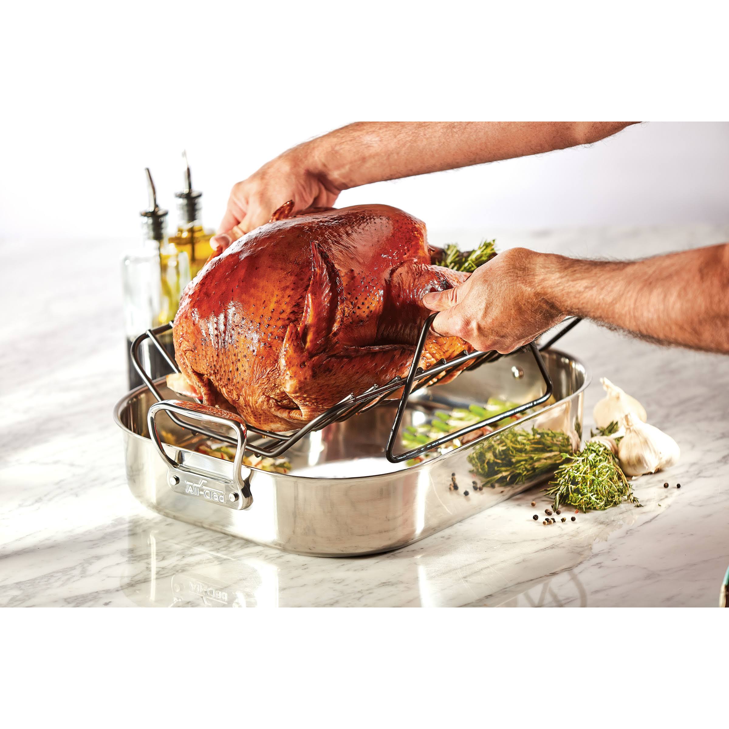 All-Clad Large Stainless Steel Roaster with Rack