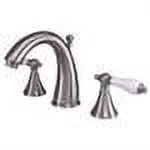 Widespread Bathroom Faucet with Double Porcelain Lever Handles, Polished Brass