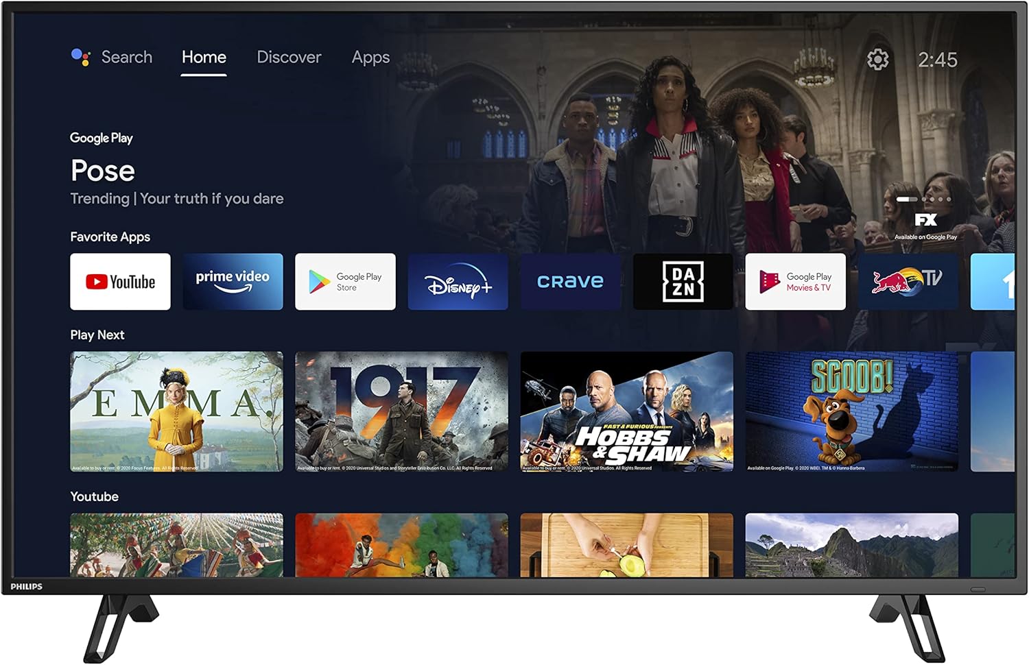 PHILIPS 43" Class 4K Ultra HD (2160p) Android Smart LED TV with Google Assistant (43PFL5766/F6)