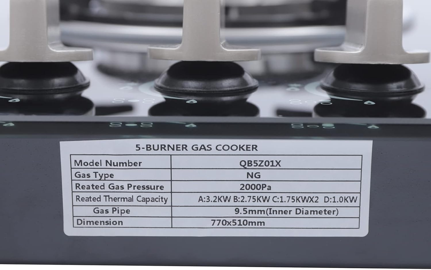 30 Inch Gas Cooktop 5 Burners Gas Stove Gas Hob Stovetop Tempered Glass Cooktop Cast Iron Grates Built-in Gas Stove Top LPG/NG Gas Cooktop Flameout Protection (5 Burners, 30'' x 20'')