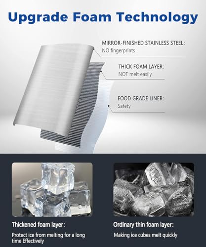 Joy Pebble Nugget Ice Maker, 10,000pcs/33lbs/Day, Portable Handheld Nugget Ice Maker Machine with Handle, Ice Makers Countertop Self-Cleaning, Ice Scoop and Basket