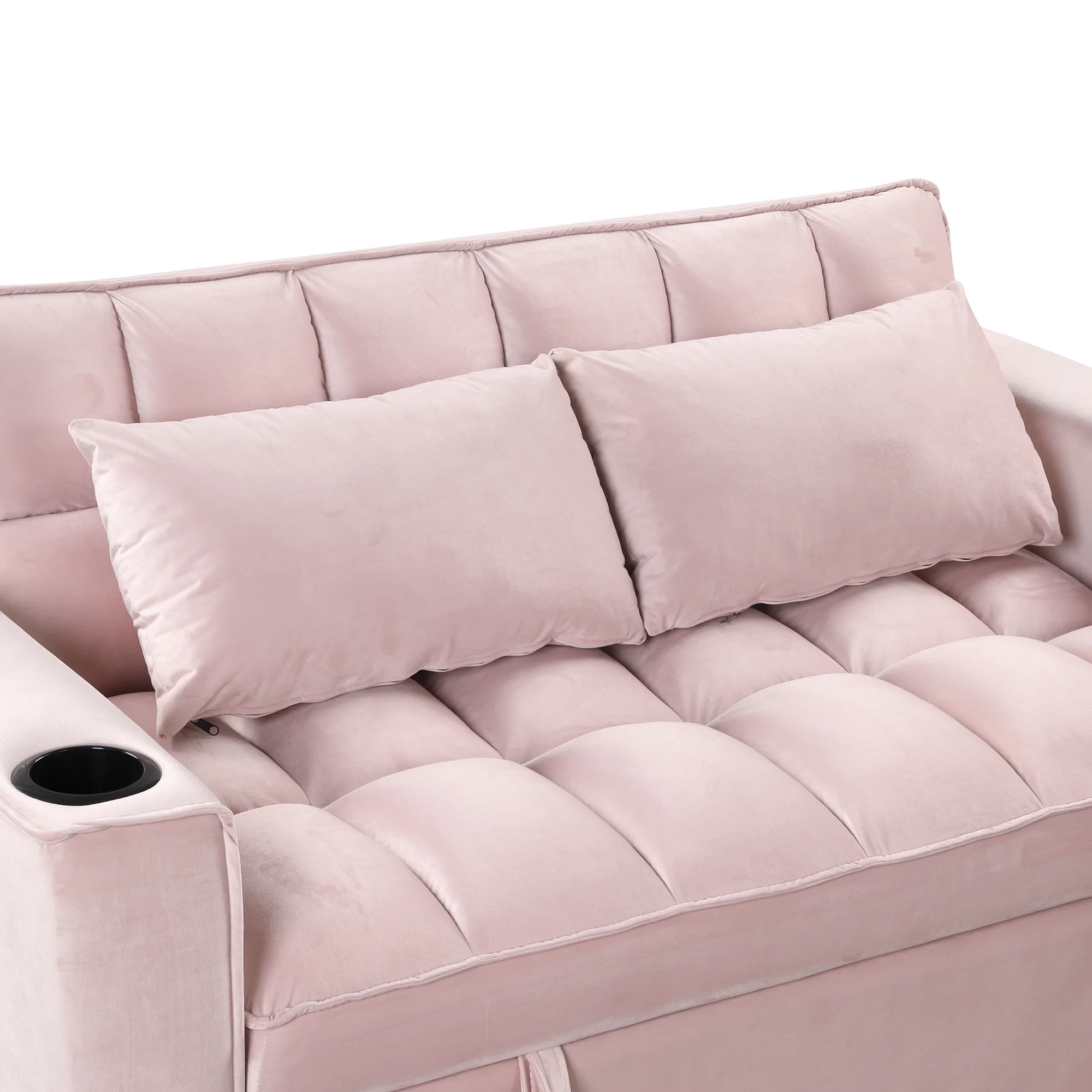 Hombay Modern Convertible Sleeper Sofa Bed, Folding Futon Couch Loveseat with Cup Holder and USB Charging Ports for Living Room Bedroom Apartment