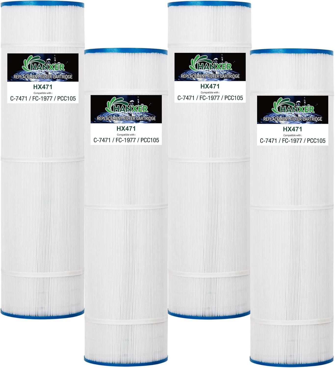C-7471 Swimming Pool Filter Replaces for PCC105, Pentair CCP420, PCC105-PAK4, 178584, 817-0106, 160301, R173576, Filbur FC-1977, Darlly 71053 105 Sq.Ft Filter Cartridge, Pack of 4