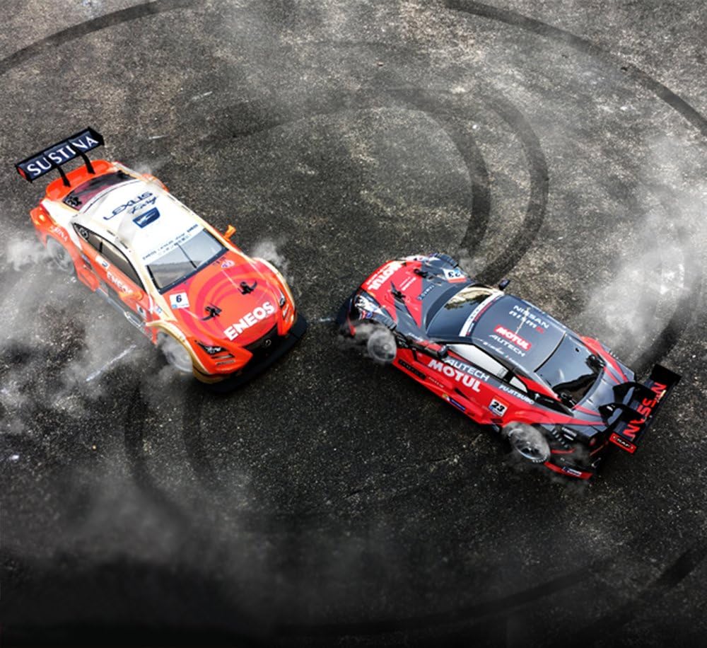 Super GT RC Sport Racing Drift Car, 1/16 Remote Control Car for Adults Kids Gifts, 4WD RTR Vehicle with 6 Battery and Drift Tires - Red