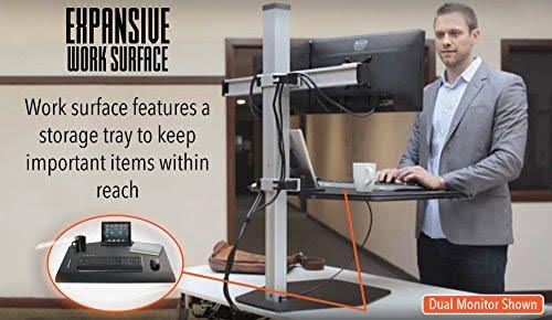 Stand Steady Winston Workstation Triple Monitor Mount Sit-Stand Desk (Innovative WNST-3) | Three Monitor Standing Desk Workstati