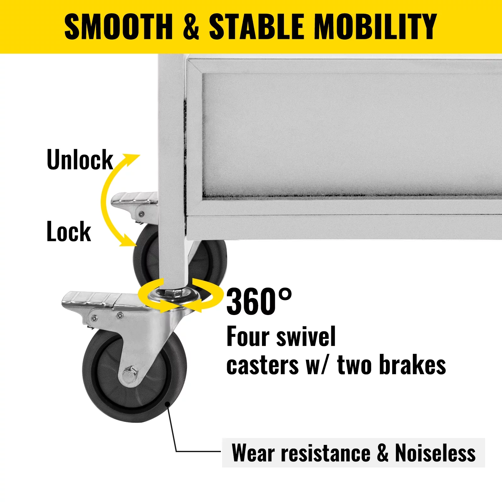 VEVOR Book Cart Single Sided V-Shaped , Rolling Book Cart with 4 inch Lockable Wheels, for Home Shelves Office and School Book Truck in White - Curated Treasures Market