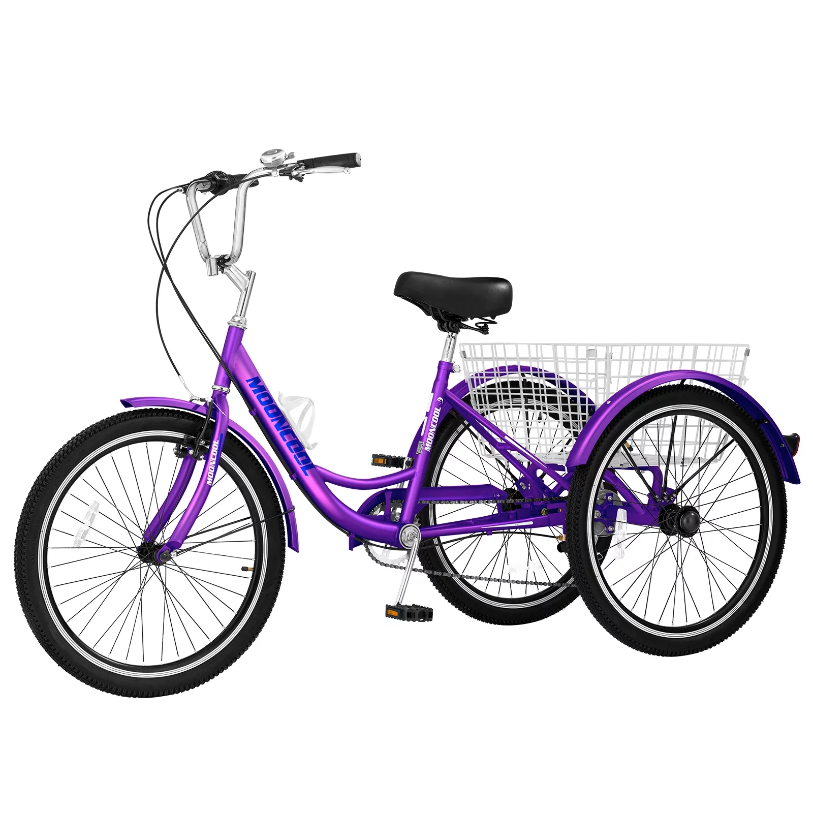 LILYPELLE 24 Adult Tricycle 7 Speed, Three Wheel Bikes for Adults 400lbs,Low-Step Through Trike Cruiser for Exercise Shopping Outdoor Activities,Cyan