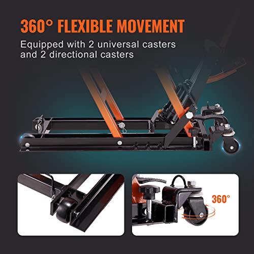 VEVOR Hydraulic Motorcycle Lift Jack 1500 LBS Capacity ATV Scissor Lift Jack Portable Motorcycle Lift Table with 4 Wheels Hydraulic Foot-Operated Hoist Stand for Motorcycle ATV UTV Powersports