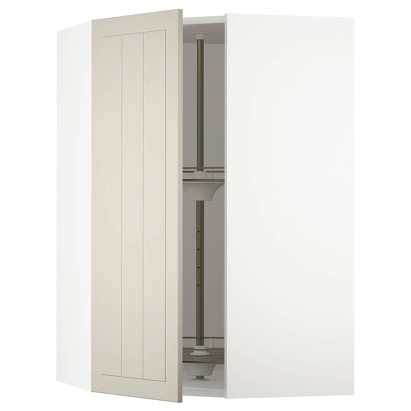 IKEA - SEKTION Corner Wall Cabinet with Carousel, white/Stensund Beige, 26x15x40 29407495