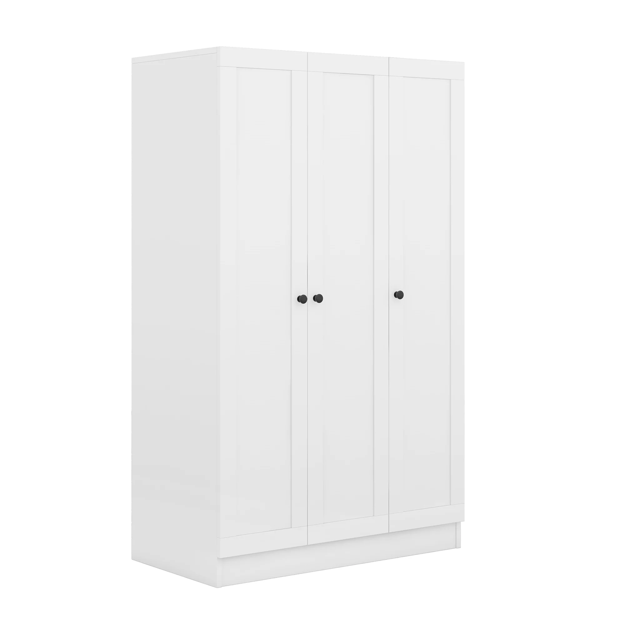 Modern Wood Wardrobe Closet with Doors Shelevs and Hanging Rail, Freestanding Armoires Storage Cabinet Organizer for Bedroom Gym School