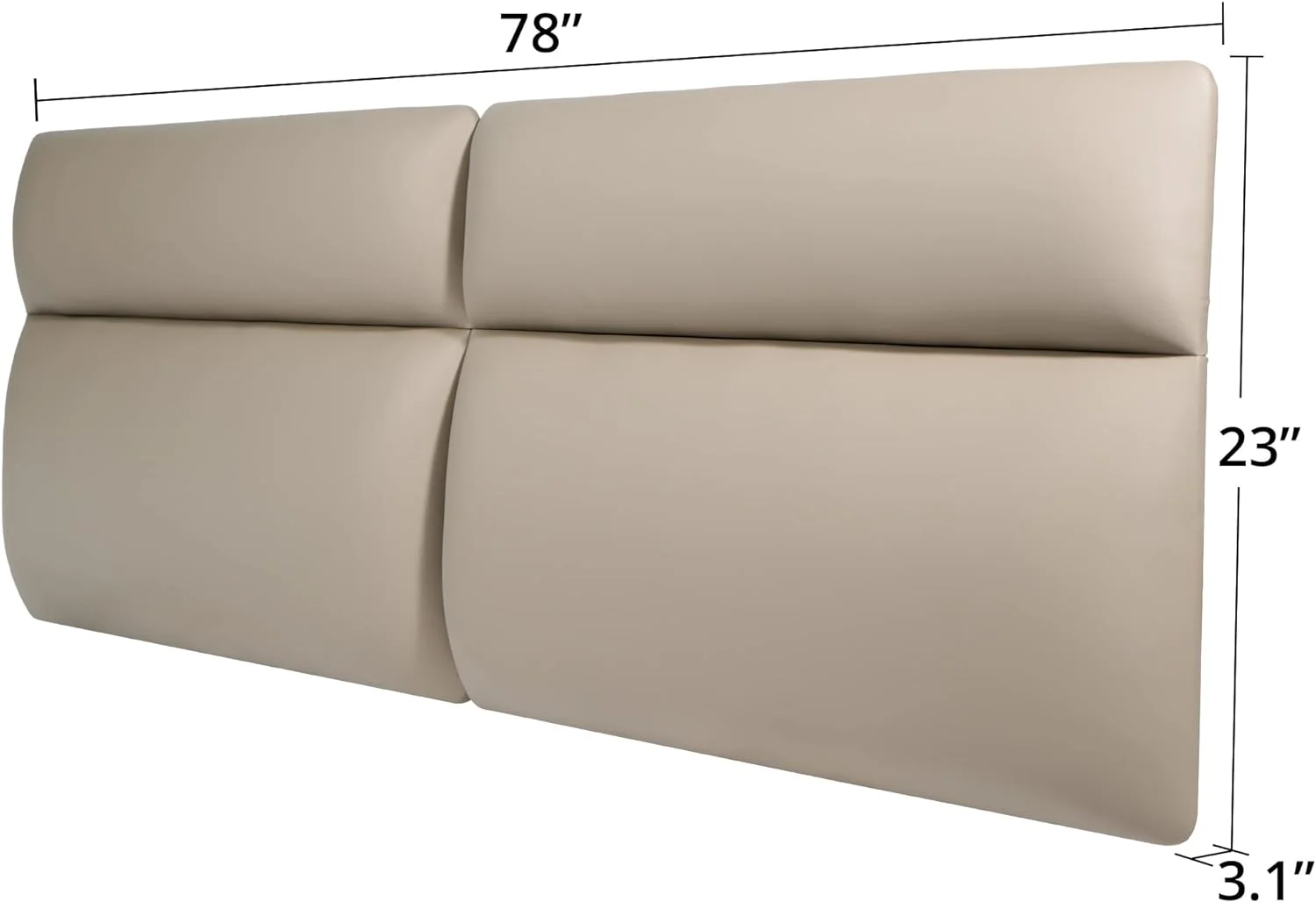 Wall Mount Faux Leather Headboard for King Size Bed, Modern Style Upholstered Headboard, Adjust Height Freely, Easy to Assemble (Nature, King)