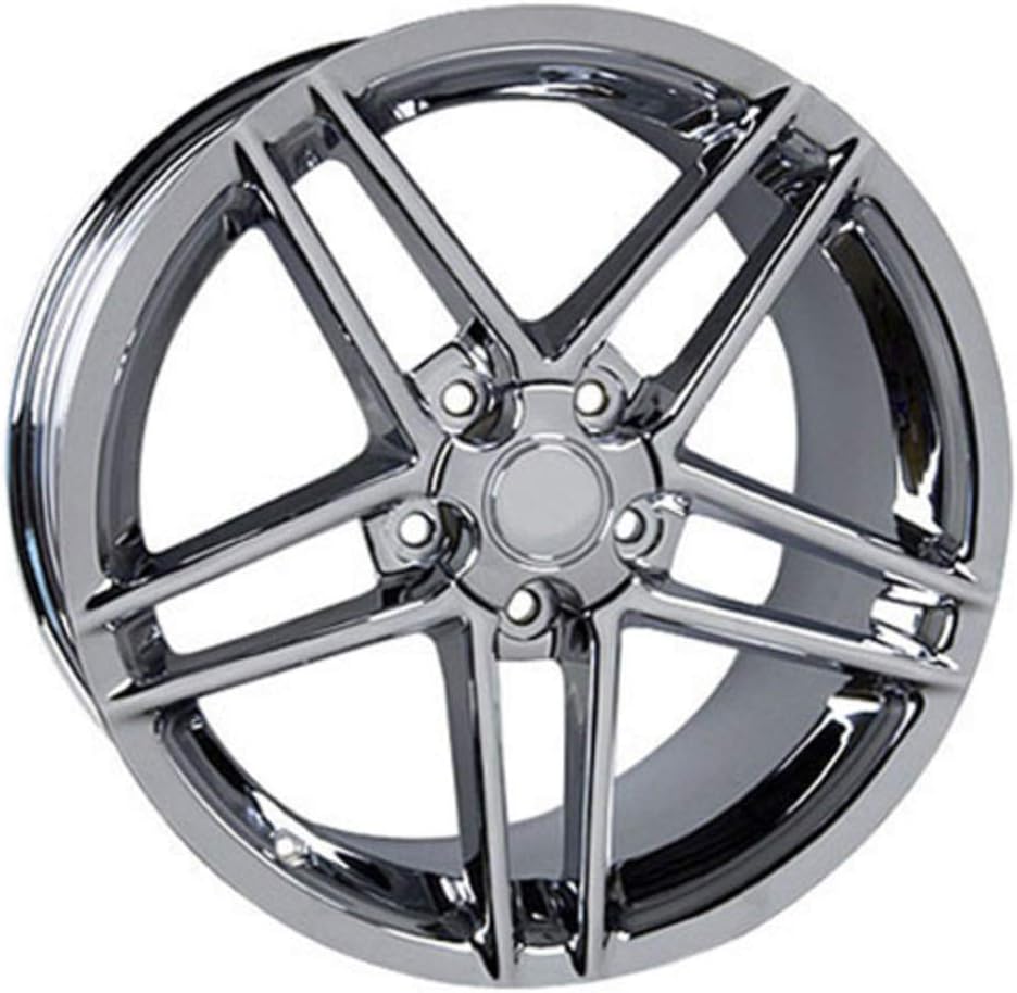 Partsynergy Replacement For 17" Rim fits 1997-2004 Chevrolet Corvette C6 Z06 Style Chrome 17x9.5 Wheel