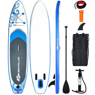 Costway 11& Inflatable Stand Up Paddle Board w/Carry Bag Adjustable Paddle Youth Adult - Surf