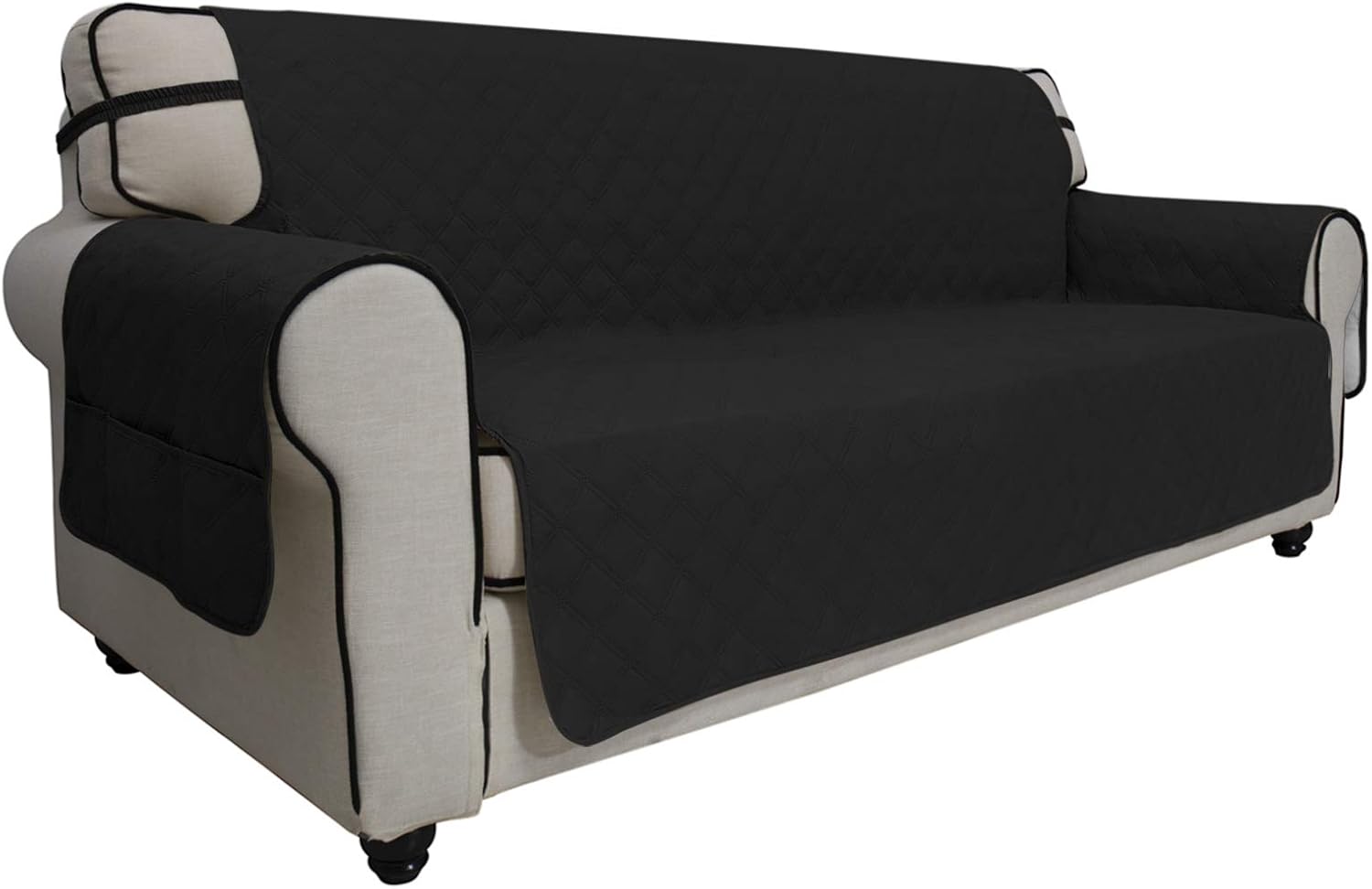 Easy-Going Sofa Slipcover Waterproof Couch Cover Non-Slip Sofa Cover for 3 Cushion Couch Seamless Whole Piece Fabric Furniture Protector for Pets Kids Children Dog Cat(Sofa, Gray)