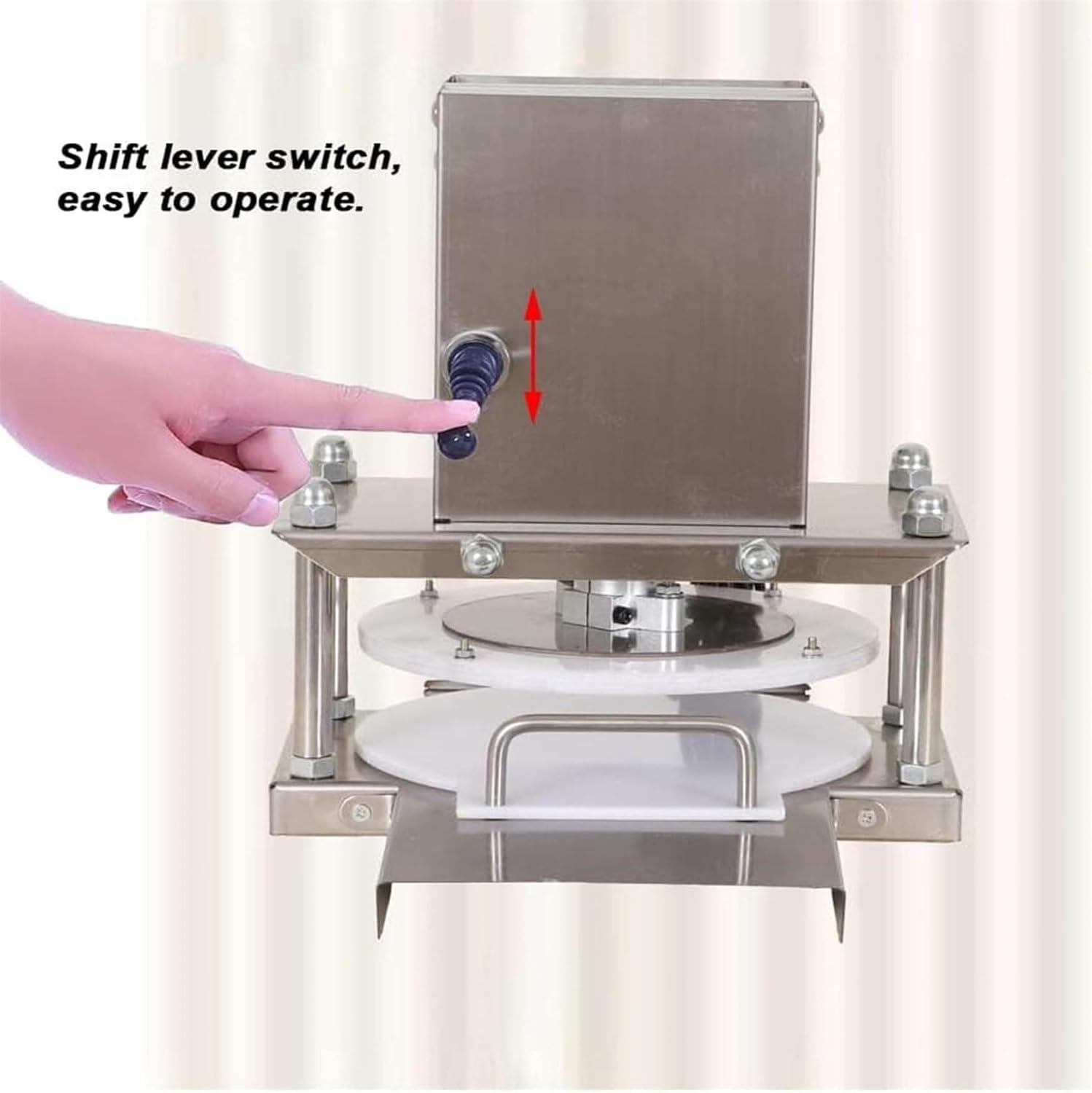 Electric Tortilla Press Stainless Steel Pizza Dough Press Machine, Pizza Dough Press Machine, 22cm Heavy-Duty Pizza Dough Maker, for Rolling of Pizza and Various Dough Cake