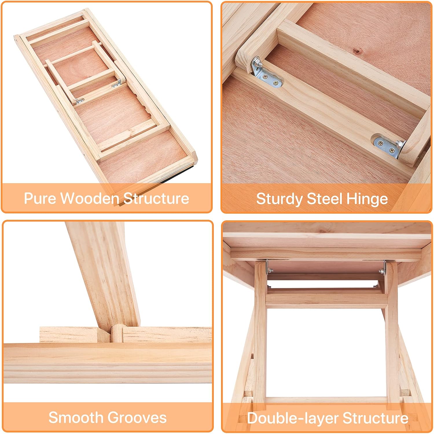 NEWISH Wooden Adjustable Pet Ramp - Bed Ramp for Dogs and Cat - Foldable Portable Dog Ramp - Non-Slip Pet Ramp with Traction Pad, Great for Older Animals - 40 Long and Adjustable from 9 to 24