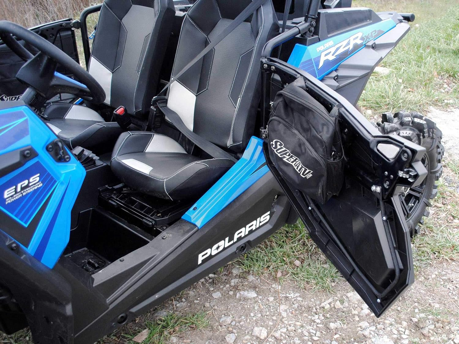 SuperATV Heavy Duty Full Plastic Doors for Polaris RZR 900 S (2015-2020) - Black with No Graphics - Pair | OEM Door Frames Required for Installation