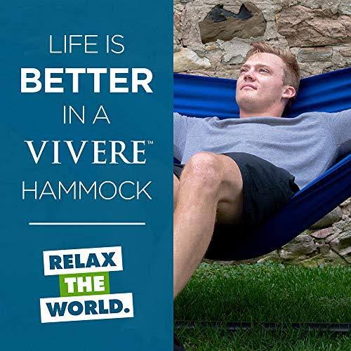 Vivere 9ft Polyester Royal Blue Hammock with Stand
