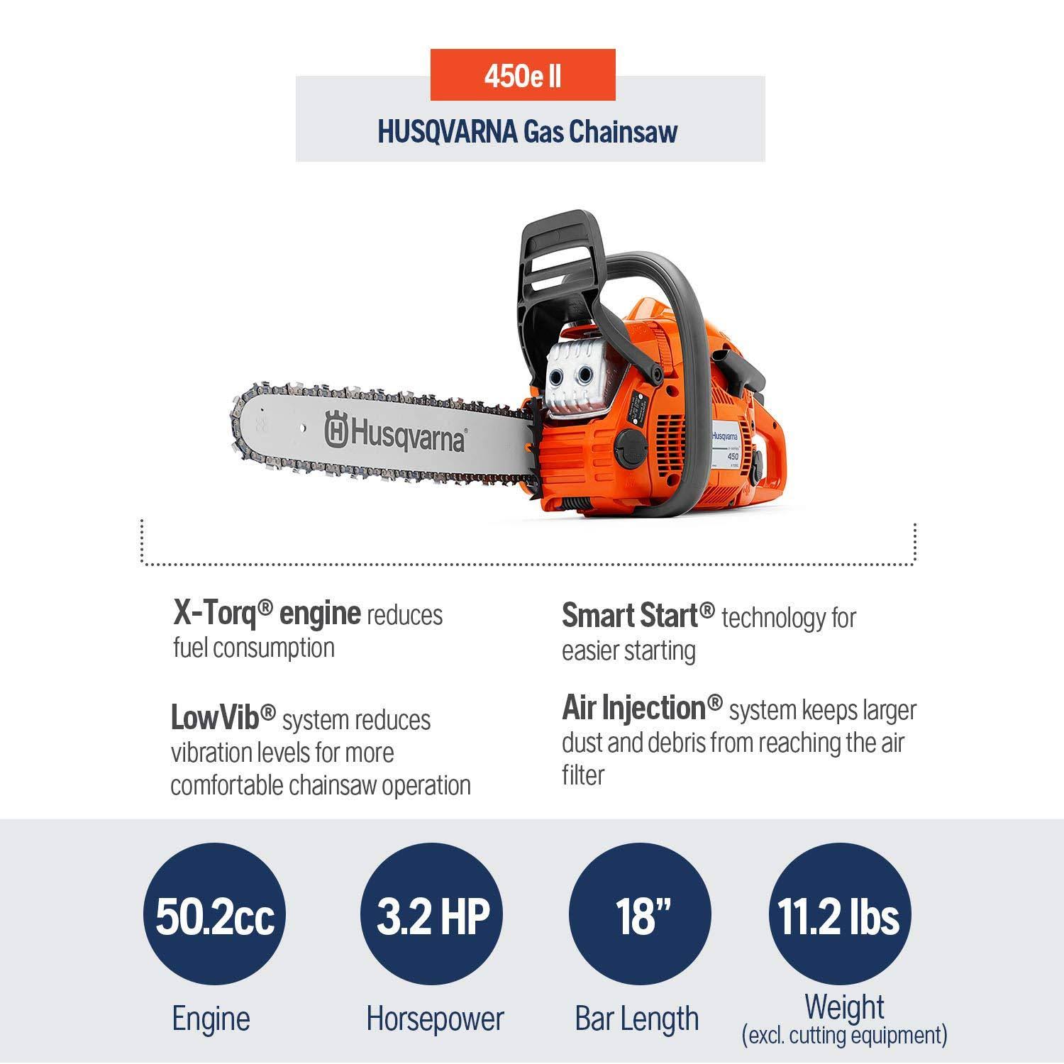 Husqvarna 450E II 18 inch 50.2cc Chainsaw
