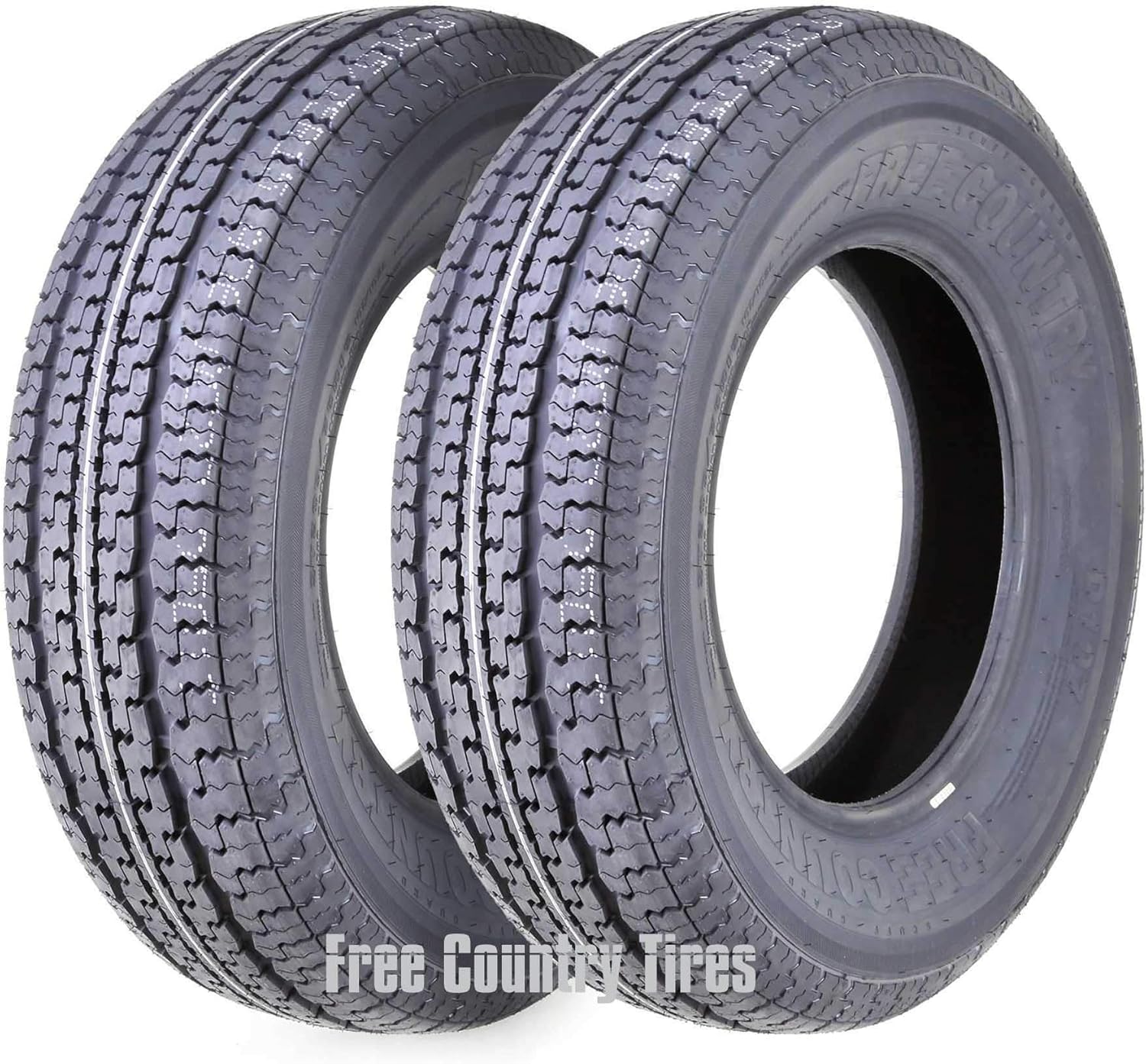 FREE COUNTRY Set 2 Premium Trailer Tires ST225/75R15 10PR Load Range E Radial w/Scuff Guard