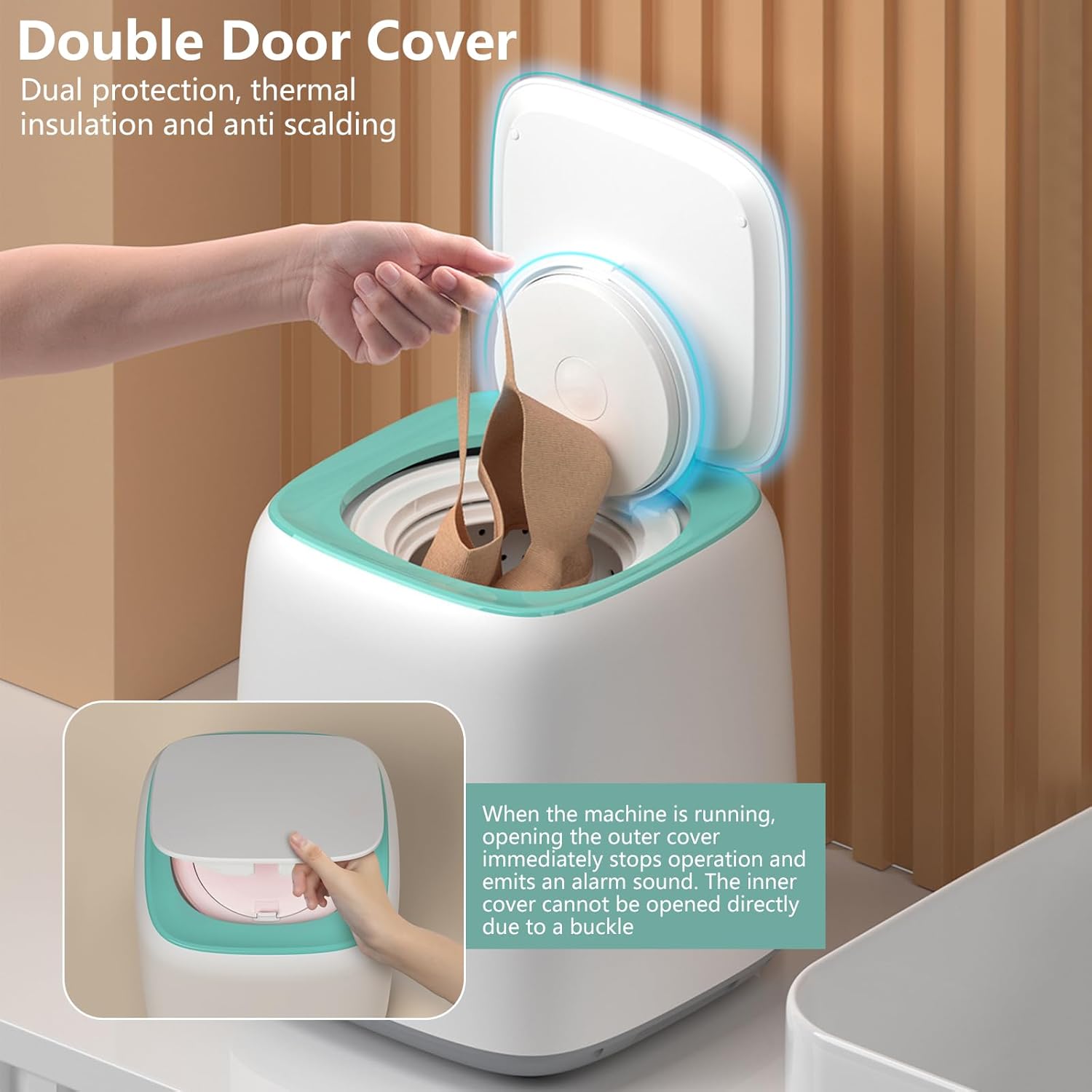 7L Fully automatic Mini portable washing machine, Portable Washer with spin dryer Automatic water in and out, 650r/min Perfect for Small Clothes, apartments, Camping, Travelling