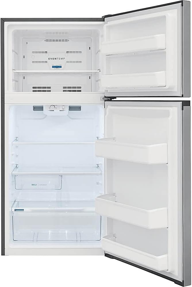 Frigidaire FFHT1425VV 28 Inch Freestanding Top Freezer Refrigerator (Brushed Steel), 13.9 cu.ft.