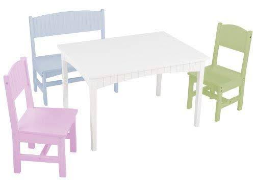 Kidkraft Nantucket Pastel Table with Bench and 2 Chairs