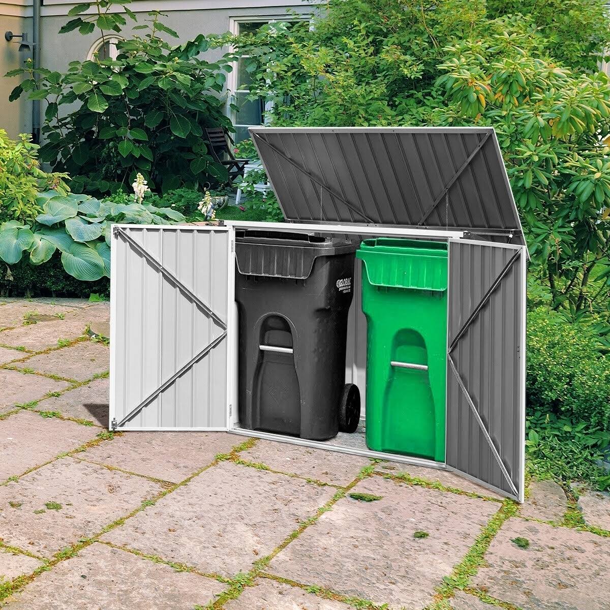 Costway Horizontal Storage Shed 68 Cubic Feet for Garbage Cans