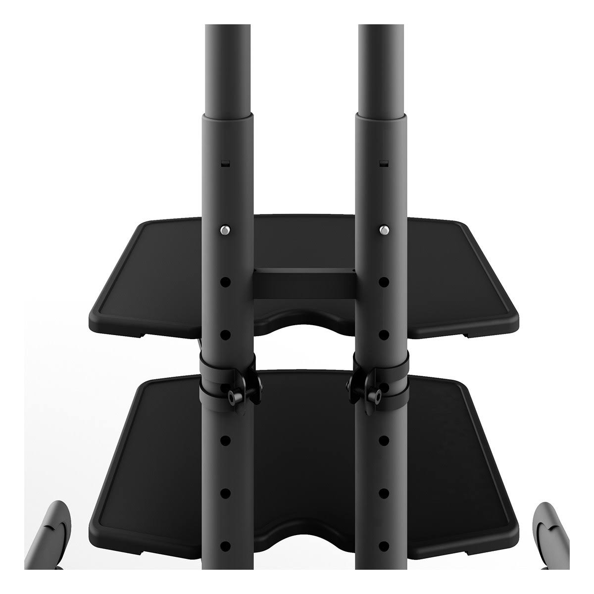 Kanto Mobile TV Mount with Two Adjustable Shelves for 37 inch to 65 inch TVs, Black MTM65PL2