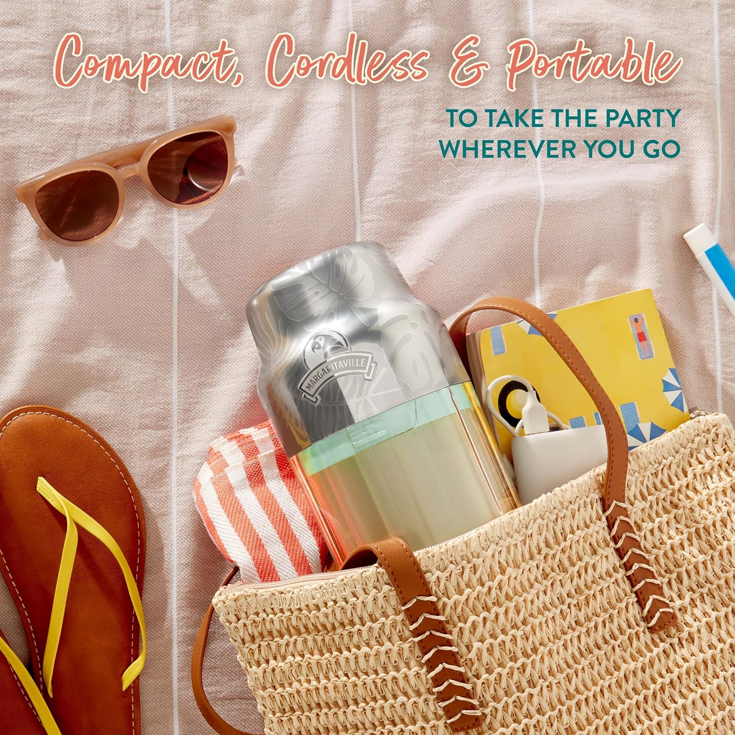 Margaritaville Maui On-the-Go Portable Blender Frozen Drink Machine, Margarita Machine, Cordless Blender Perfect for Resort Quality Shaved Iced Drinks