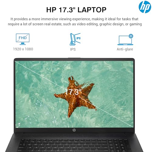 HP Newest 17 Laptop Computer, 17.3'' FHD Laptop PC, Intel Core i7(10 cores), Black