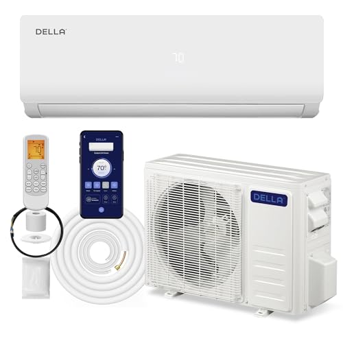 Della Mini Split Air Conditioner Ductless Inverter System with Heat Pump, WIFI Smart Control and Pre-Charged Condenser