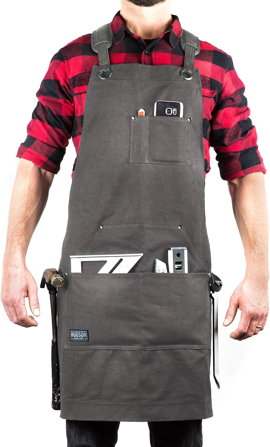 Hudson Durable Goods - Woodworking Edition - Waxed Canvas Apron - Brown Pack of 2