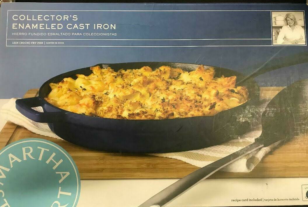 Martha Stewart Collection Enameled Cast Iron 12x22 Fry Pan - Blueberry