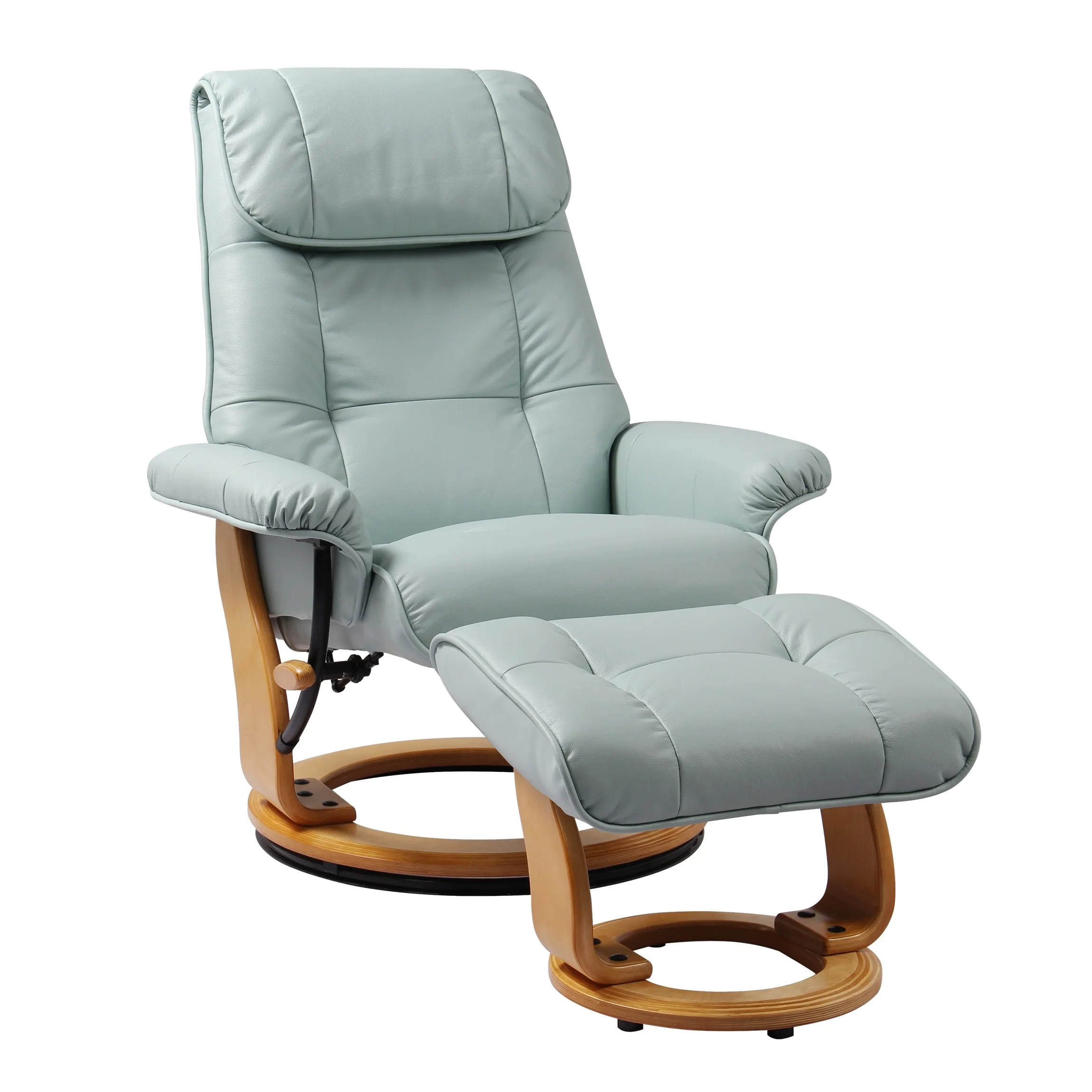 Copper Grove  Caret Top Grain Leather Recliner and Ottoman White