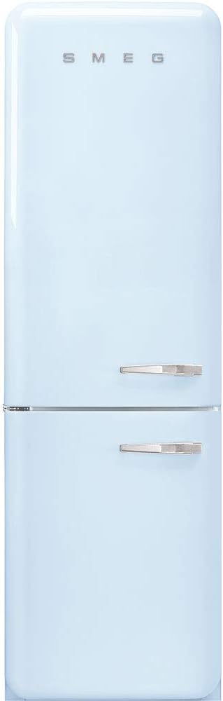 Smeg 50's Retro Style Aesthetic Left Hinge Pastel Blue Refrigerator, 9 cubic feet