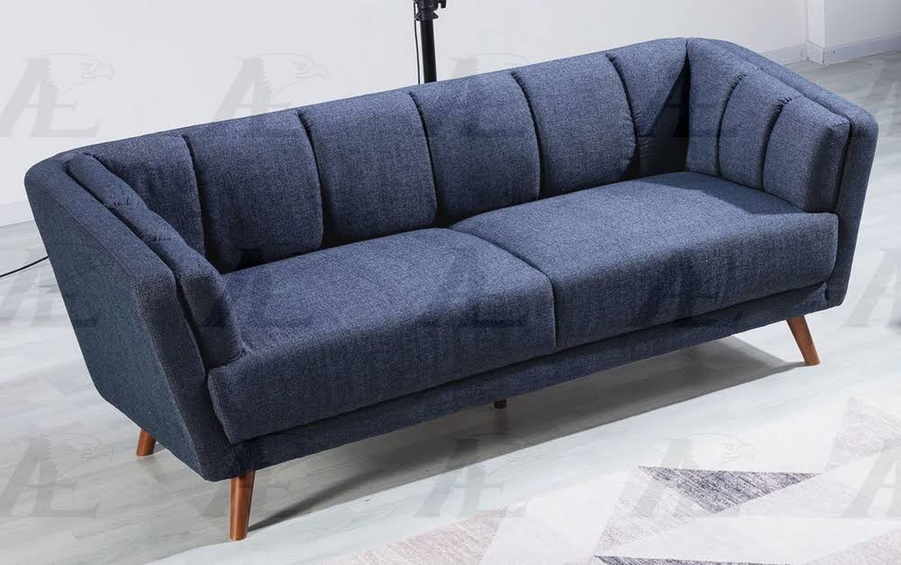 Madeline Blue Grey Linen 2-Seat Sofa by American Eagle Furniture
